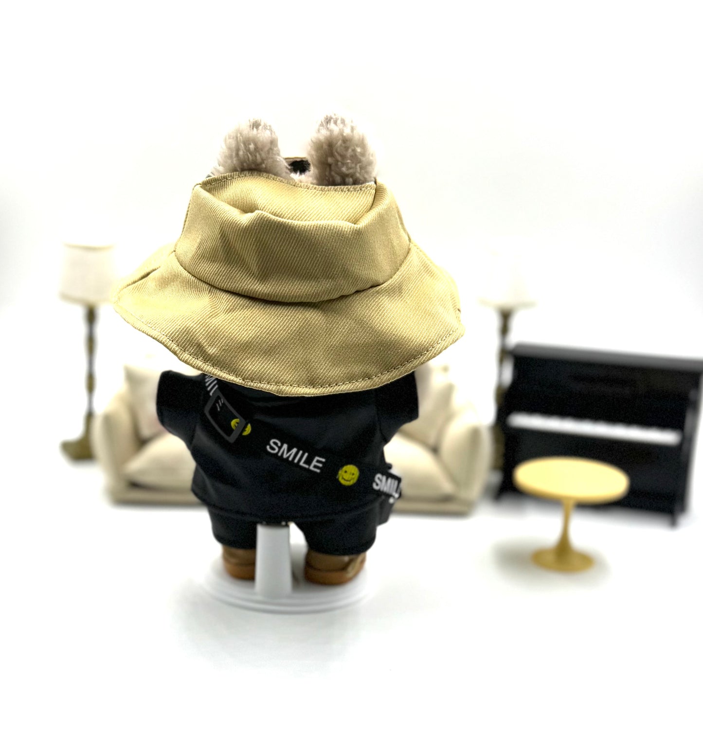 🧥 Urban Explorer Labubu Outfit | Flash Camera + Reversible Hat + Faux Leather Set + Shoes