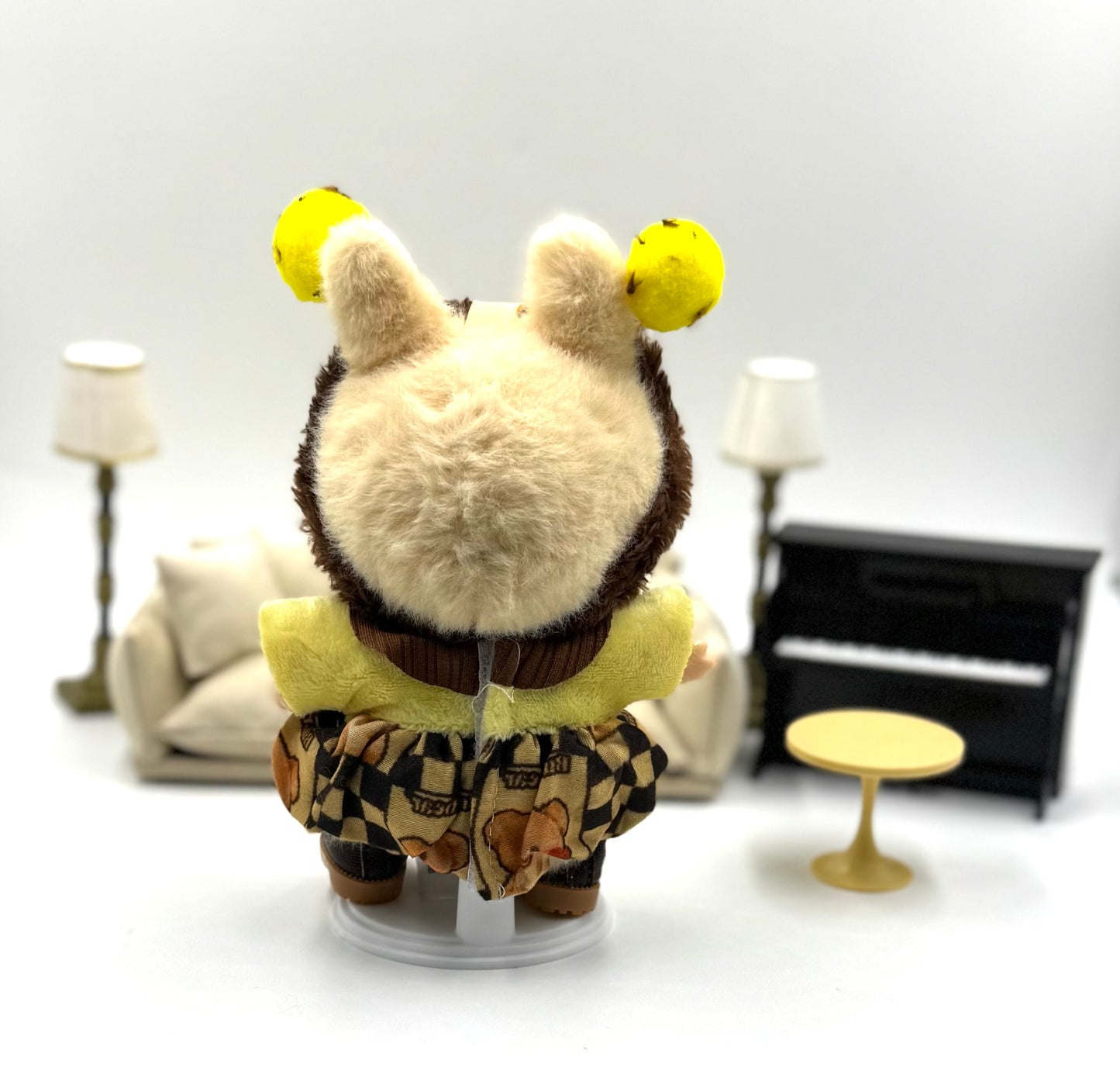 🐝 Sweet Honey Drop Labubu Outfit – 3-Piece Set with Dress, Headband & Shoes | Adorable Yellow & Brown Style 💛🧸